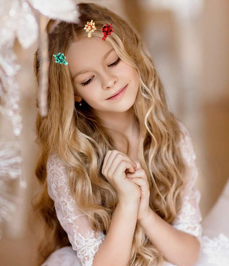 NVENF 6pcs Christmas bow clips pack for coordinated family outfits