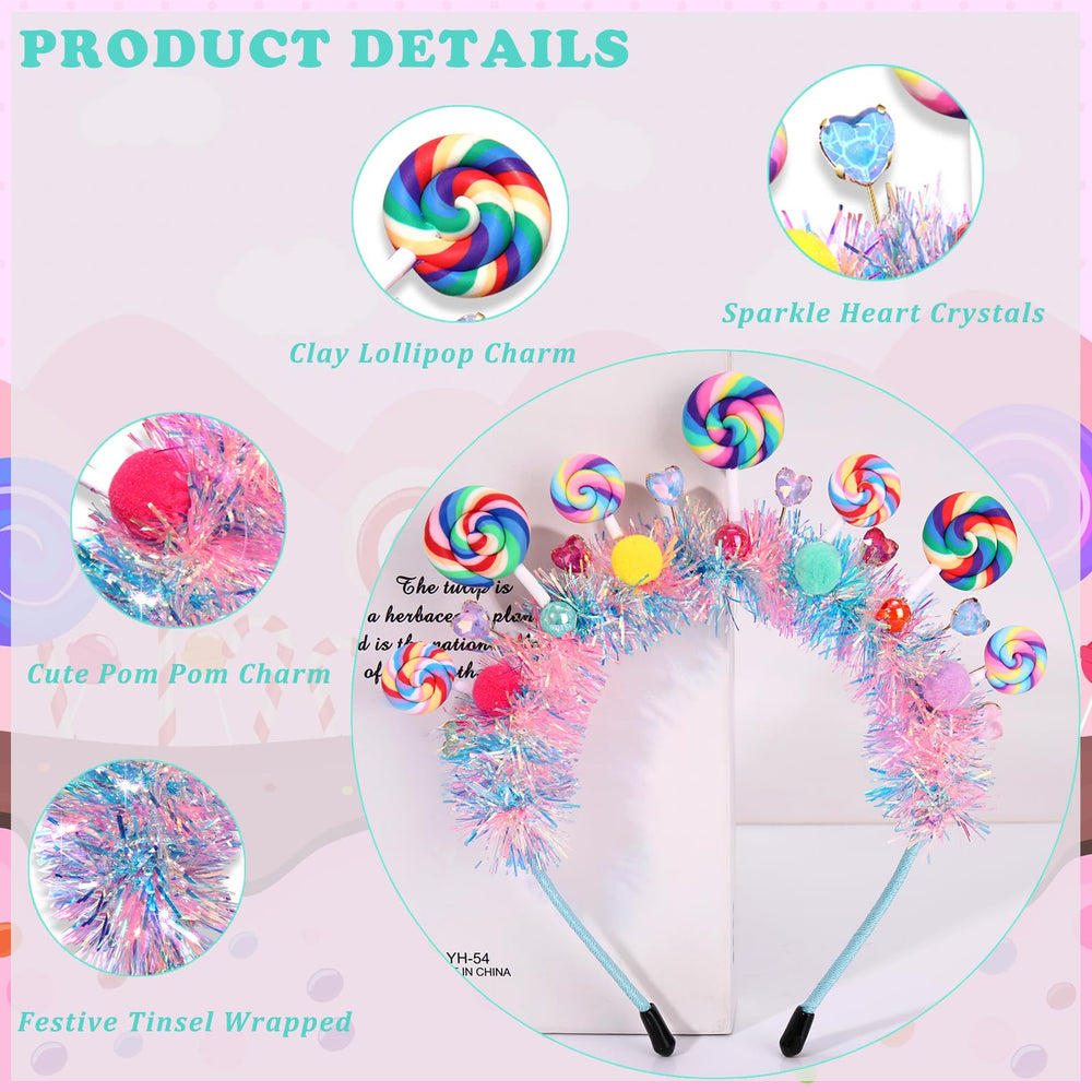 NVENF Candy Headband Christmas candy cane design elevates seasonal outfits