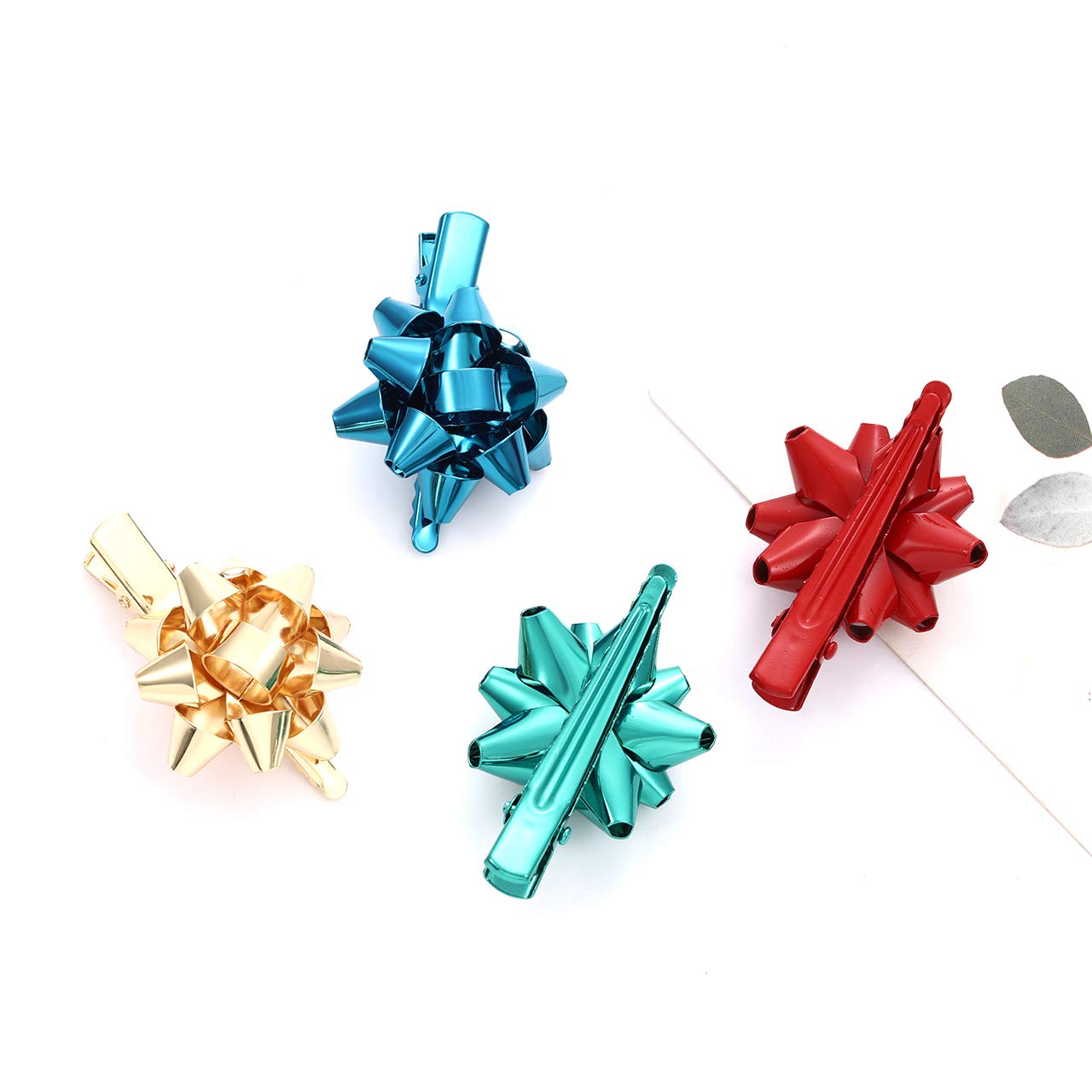 NVENF Christmas bow hair clip blue offers a playful holiday touch