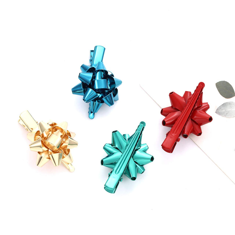 NVENF Christmas bow hair clip blue offers a playful holiday touch