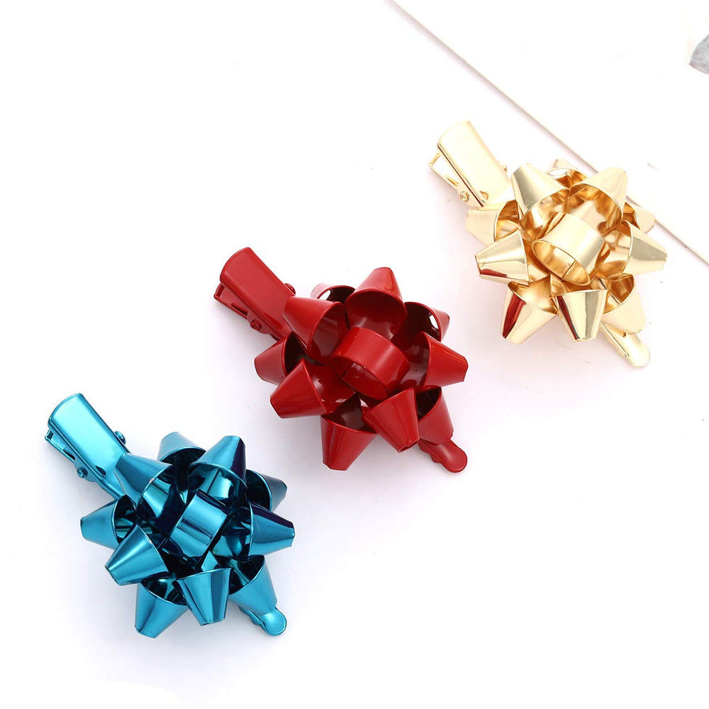 NVENF Christmas bow hair clip rose gold blends chic style for celebrations