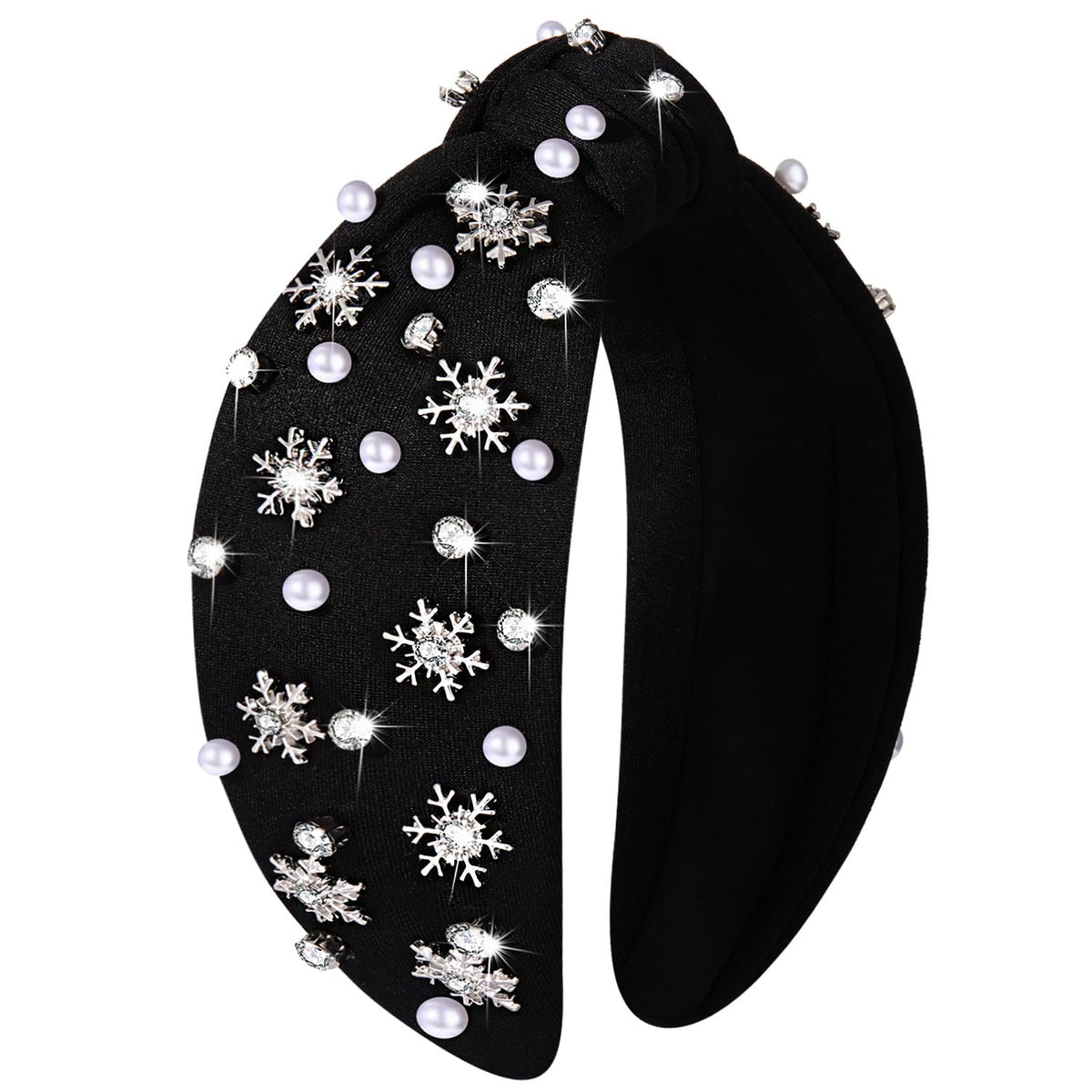 NVENF Christmas Headband snowflake rhinestones for festive party styling and holiday photos.