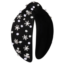 NVENF Christmas Headband snowflake rhinestones for festive party styling and holiday photos.
