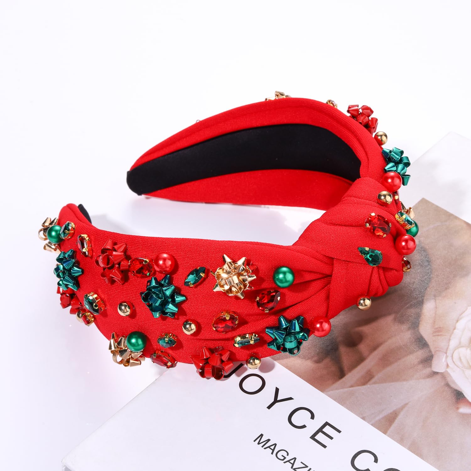 NVENF embellished crystal headband adds subtle glamour to winter outfits