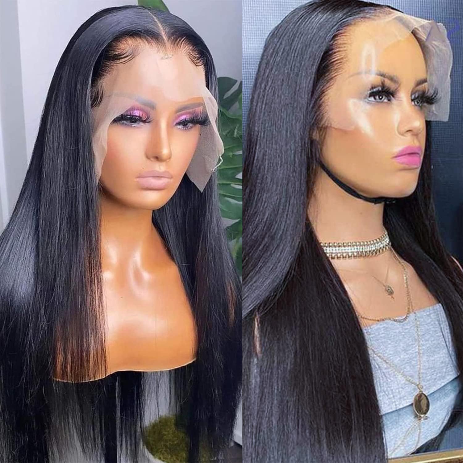 NVL straight lace front wig 22in ready to dye and curl for customization.