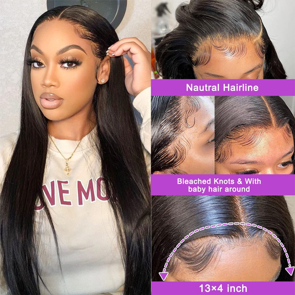 NVL wig worn on model 22in highlighting versatile daily wear.