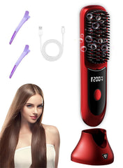 Nvnvske Go Brush Pro cordless-straightener enables on-the-go smoothing and frizz control.
