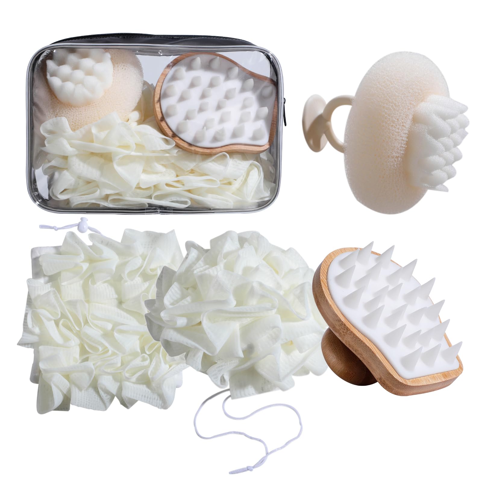 NVTED bath tools collection showing the full 5-piece set for versatile routines