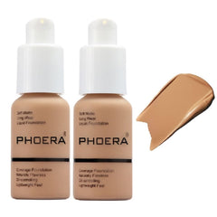 nvyue PHOERA foundation 105 Sand bottle demonstrates premium packaging and full-coverage potential.