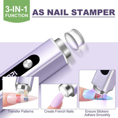 NXJ INFILILA stamping heads area indicates easy replacement to keep nail art going.