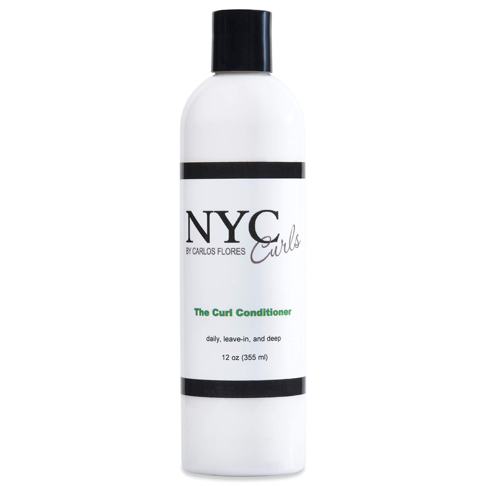 NYC Curls bottle with three-in-one conditioner demonstrates versatile conditioning for all curl types.