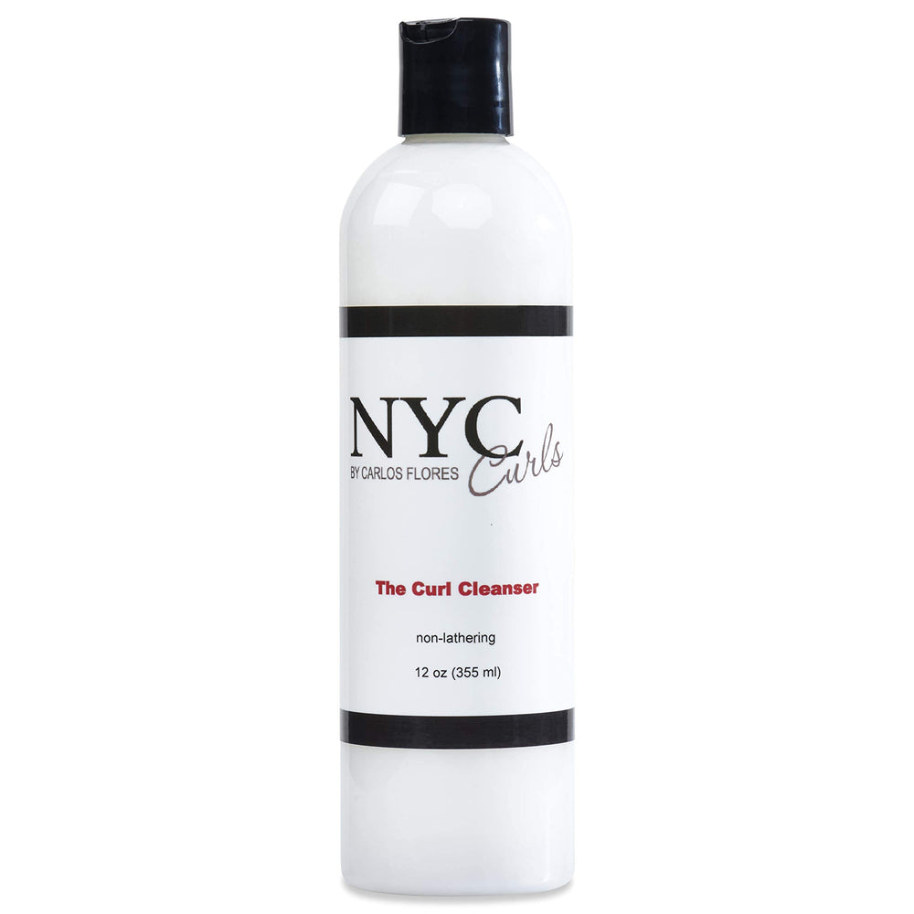 NYC Curls Curl Cleanser bottle shows zero-lather, color-safe cleansing for curls.