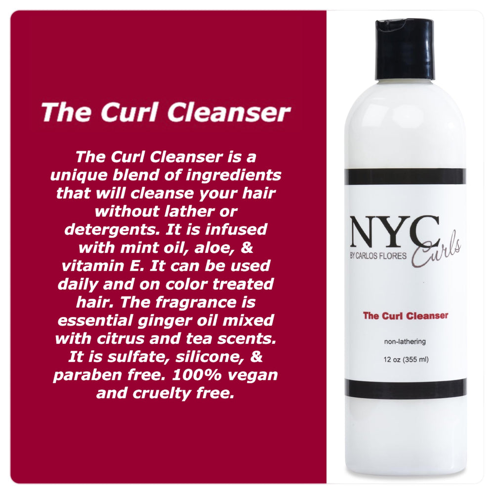 NYC Curls Curl Cleanser ingredients highlight vegan, sulfate-free daily use for curls.