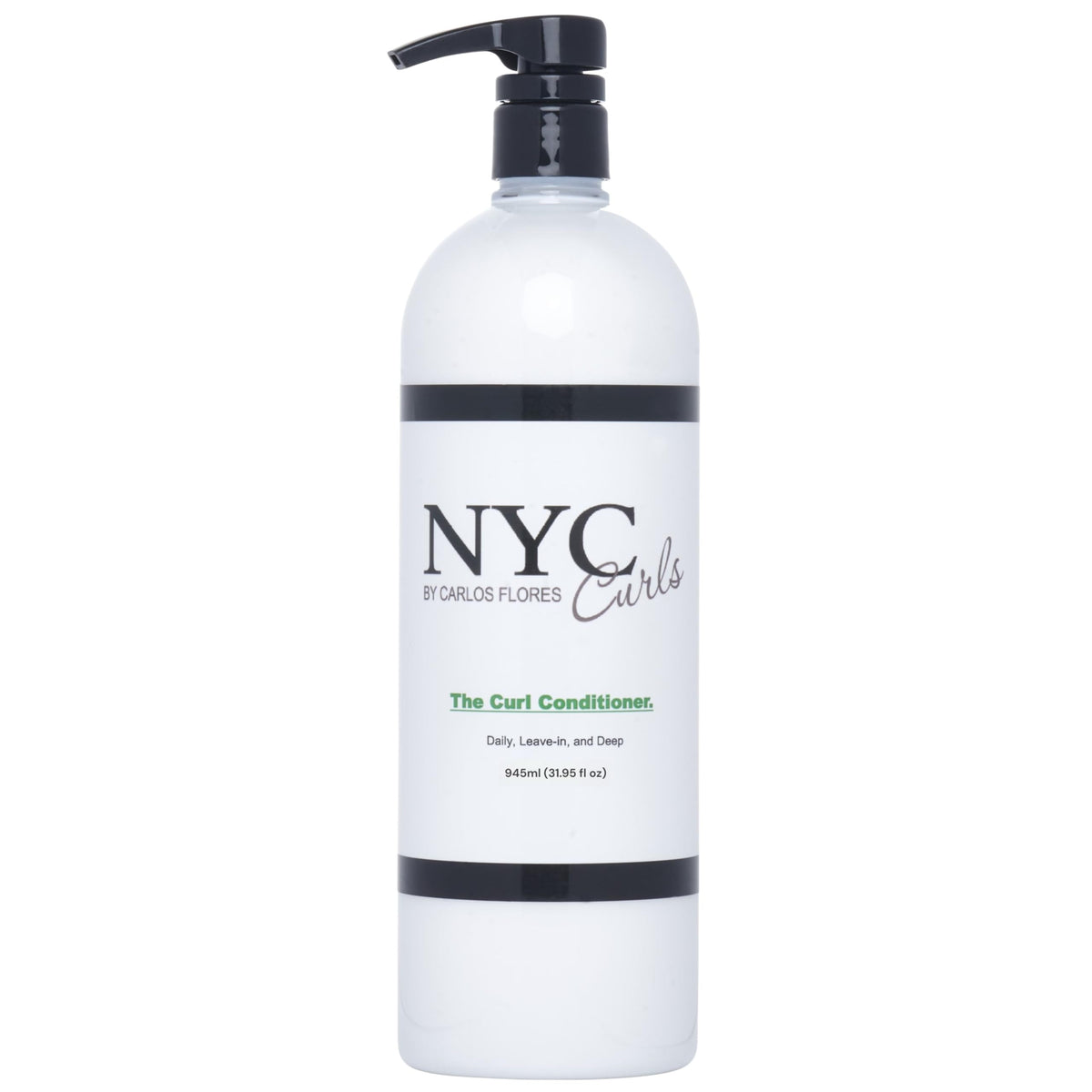 NYC Curls The Curl Conditioner bottle pour highlights three-in-one hydration for daily curls