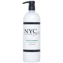 NYC Curls The Curl Conditioner bottle pour highlights three-in-one hydration for daily curls
