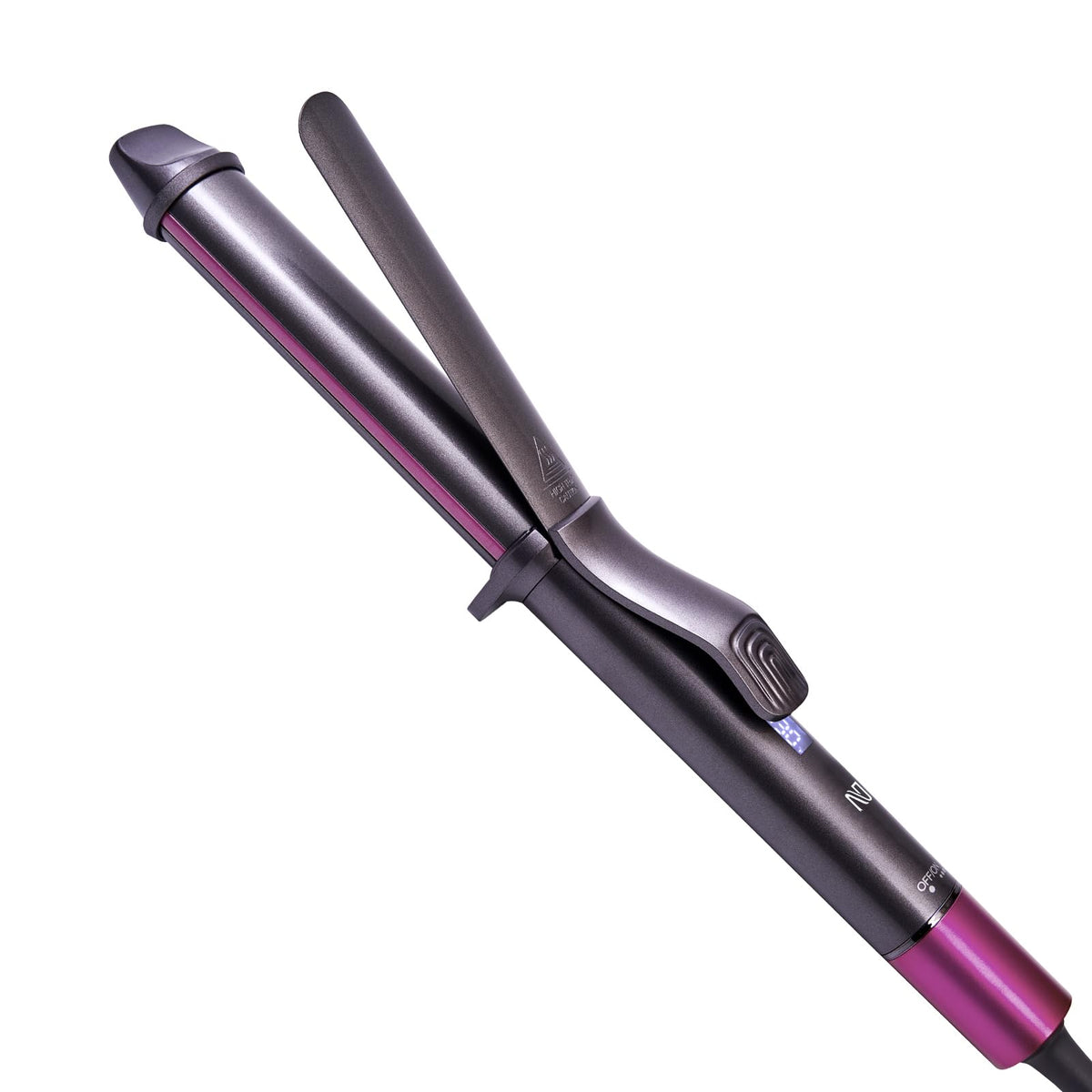 Nycoba Curling Iron 1.25-inch barrel close-up with ceramic coating for even heat.