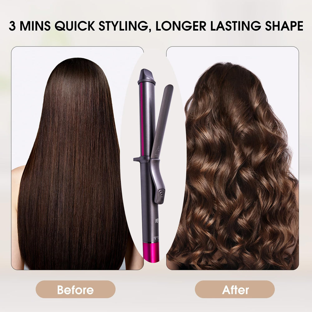 Nycoba curling iron travel-ready with 100-240V voltage and long cord
