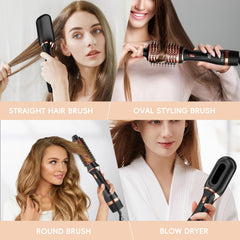 Nycoba hair dryer brush heat settings control supports quick drying and gentle styling.