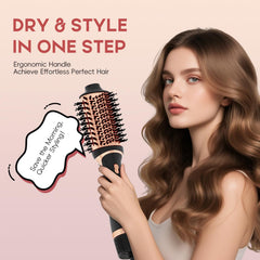 Nycoba hair dryer brush multi-function switch demonstrates easy mode changes for different hair goals.