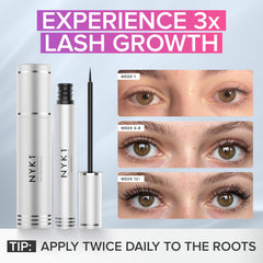 NYK1 LashForce eye close-up before-after demonstrates fuller lashes
