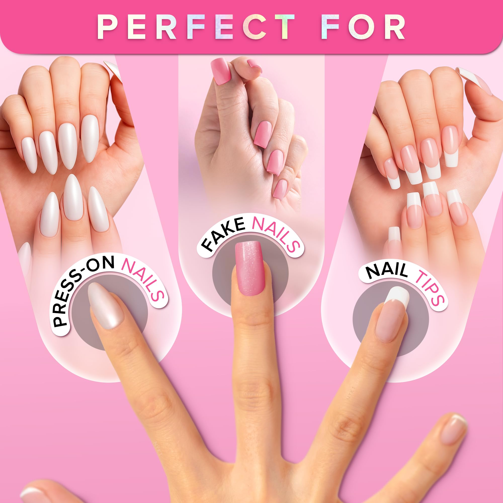 NYK1 NailBond acrylic-nails bonding closeup for long-lasting wear.