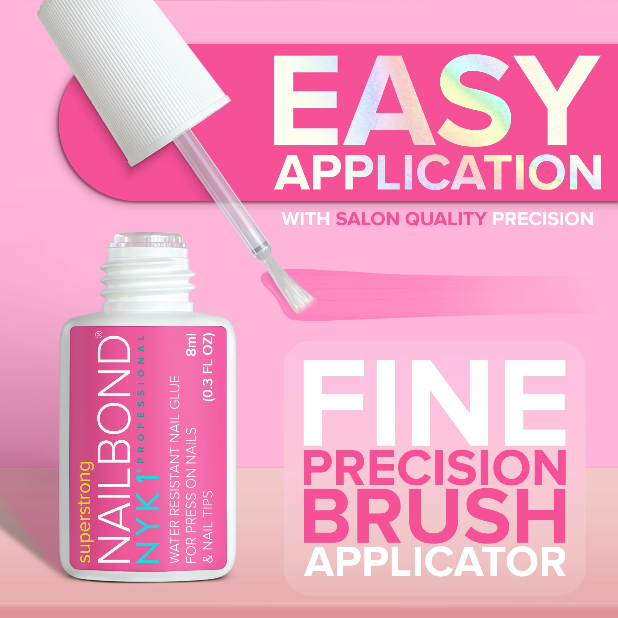 NYK1 NailBond application scene demonstrates controlled glue placement.