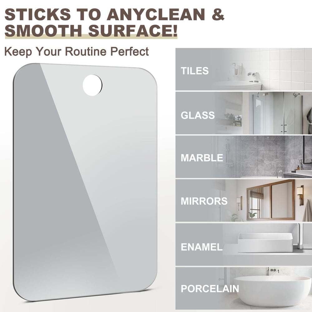 Nyosye fogless crystal-clear surface offers undistorted makeup checks in steamy bathrooms.