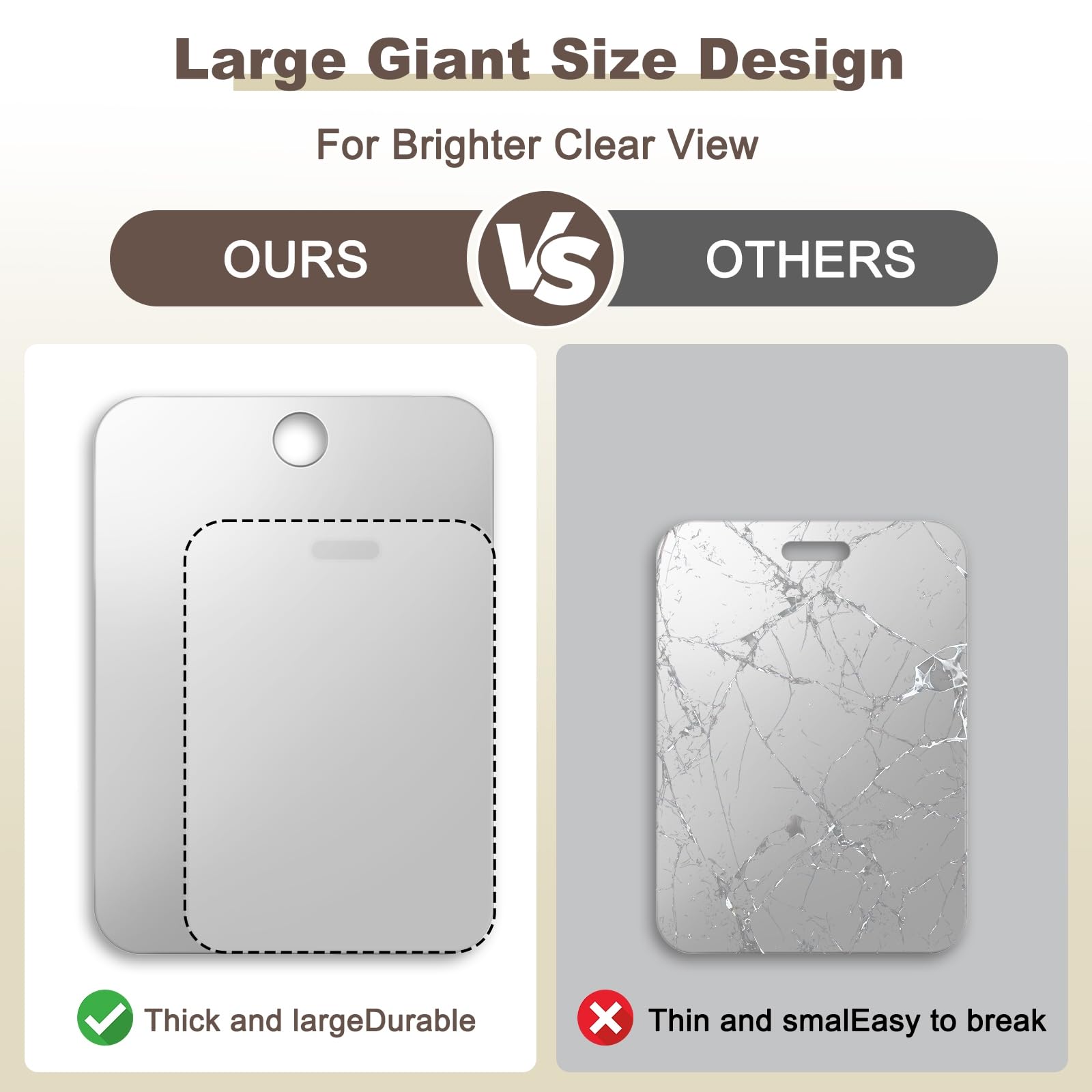 Nyosye fogless durable-acrylic mirror resists bumps during travel and workouts.