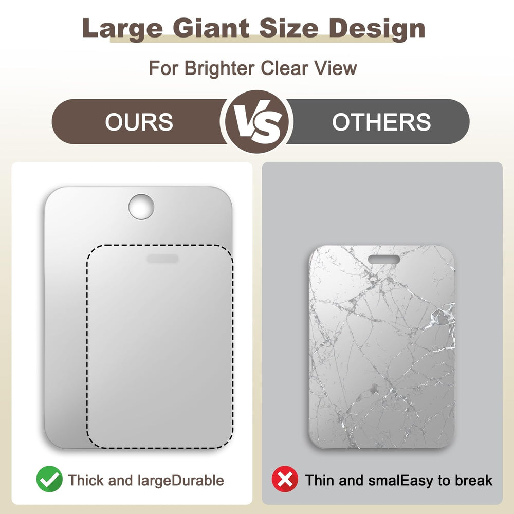 Nyosye fogless durable-acrylic mirror resists bumps during travel and workouts.