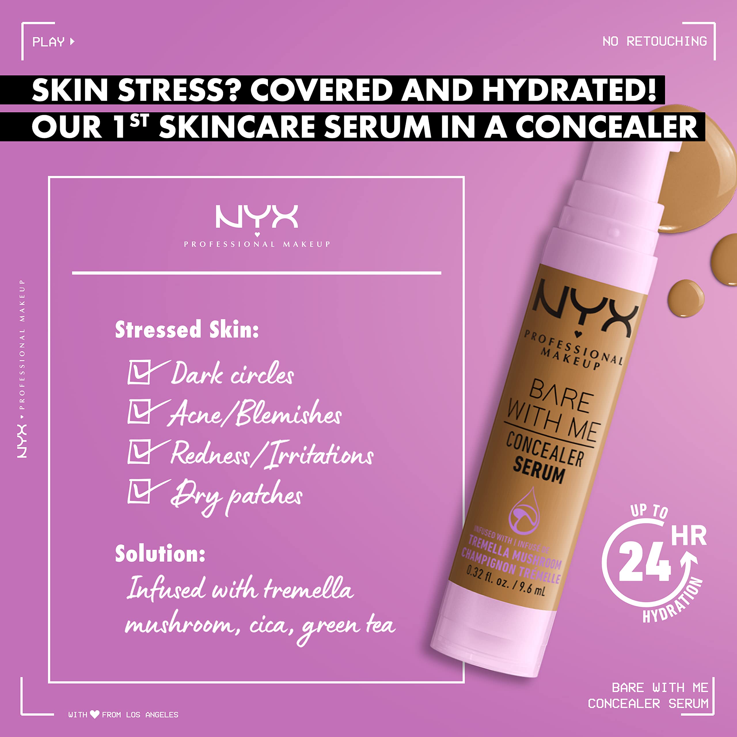 NYX Bare With Me Concealer Serum, dosificación en una pompa para precisión