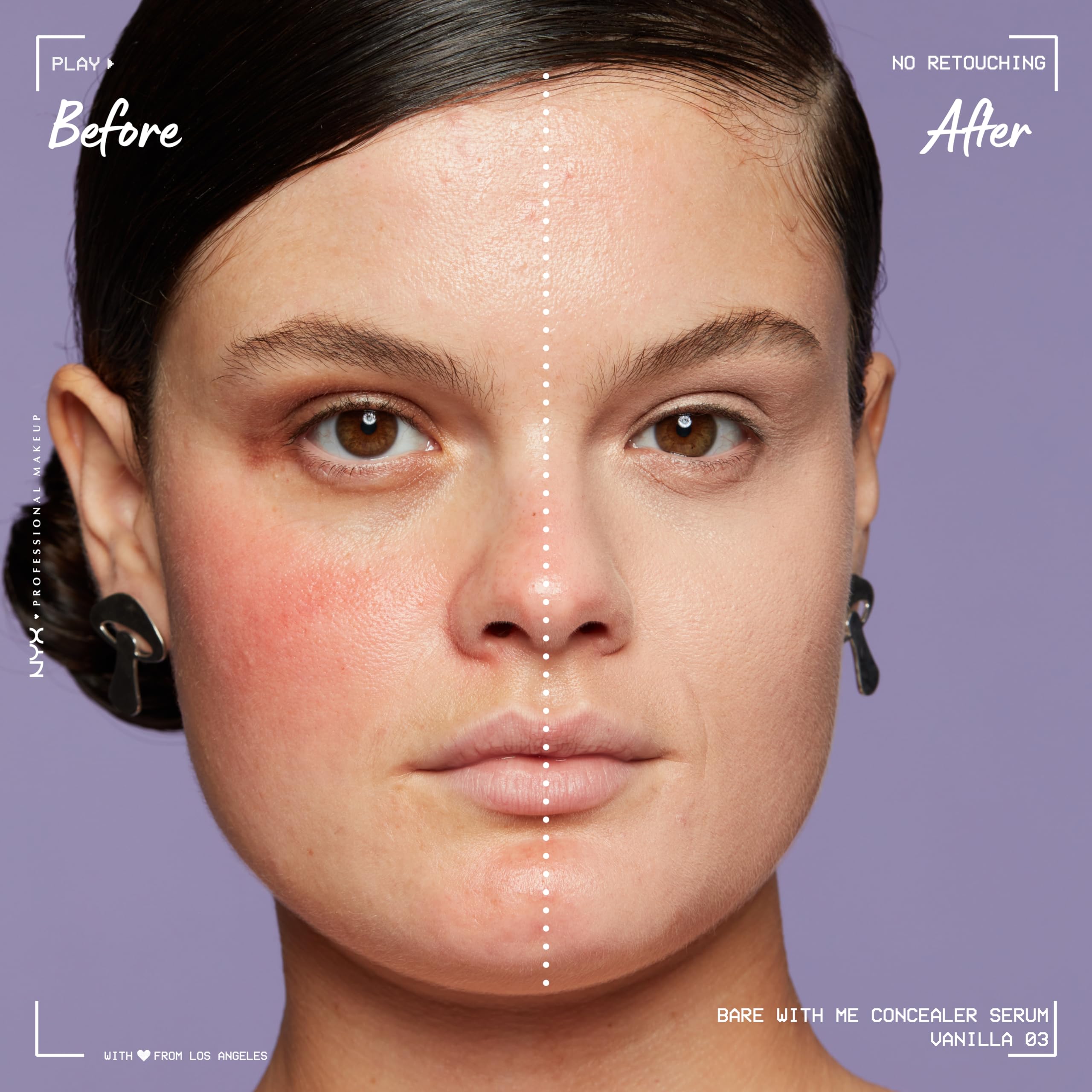 NYX Bare With Me Concealer Serum applied to face and body for even skin tone