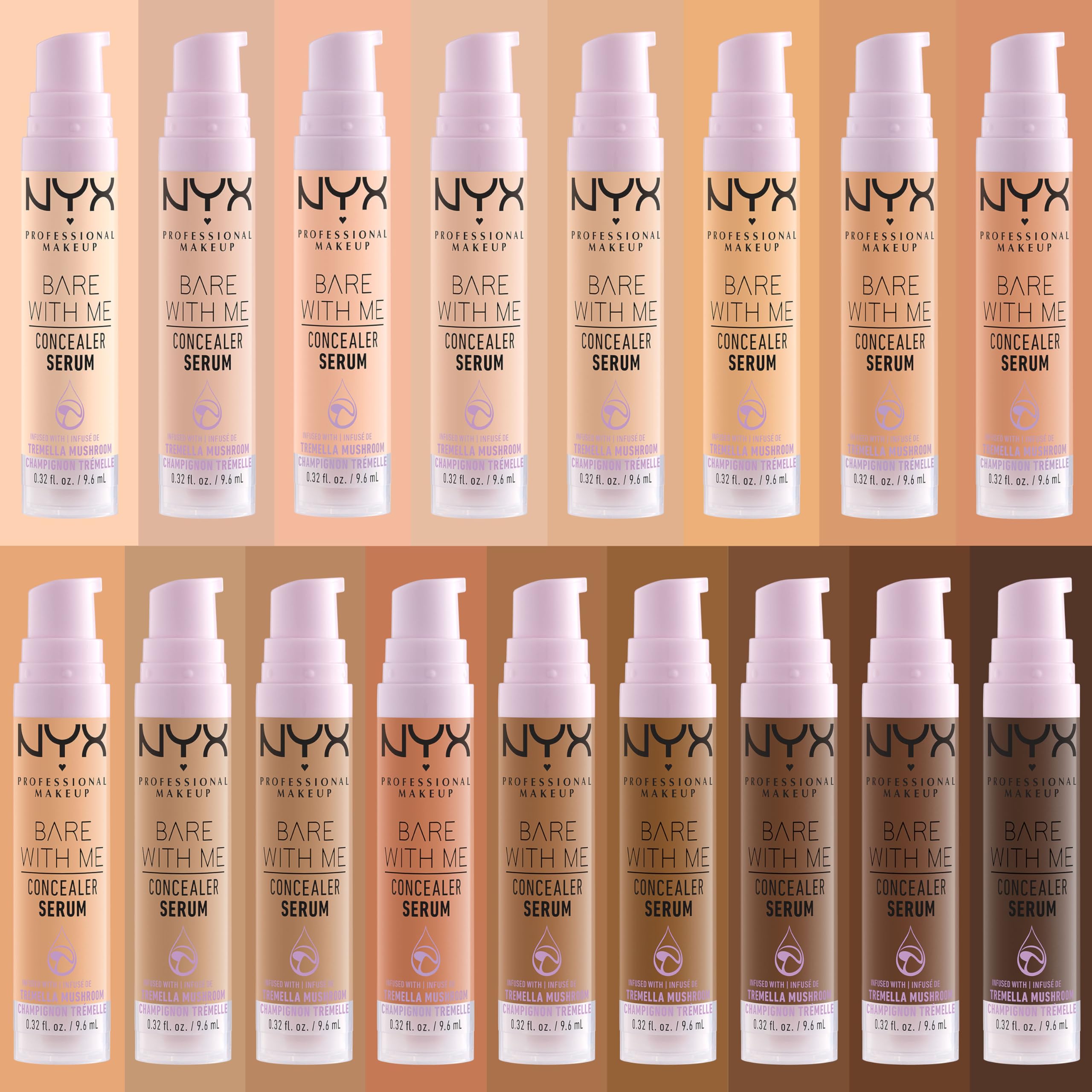 NYX Bare With Me Concealer Serum swatch on skin showing natural, non-cakey finish