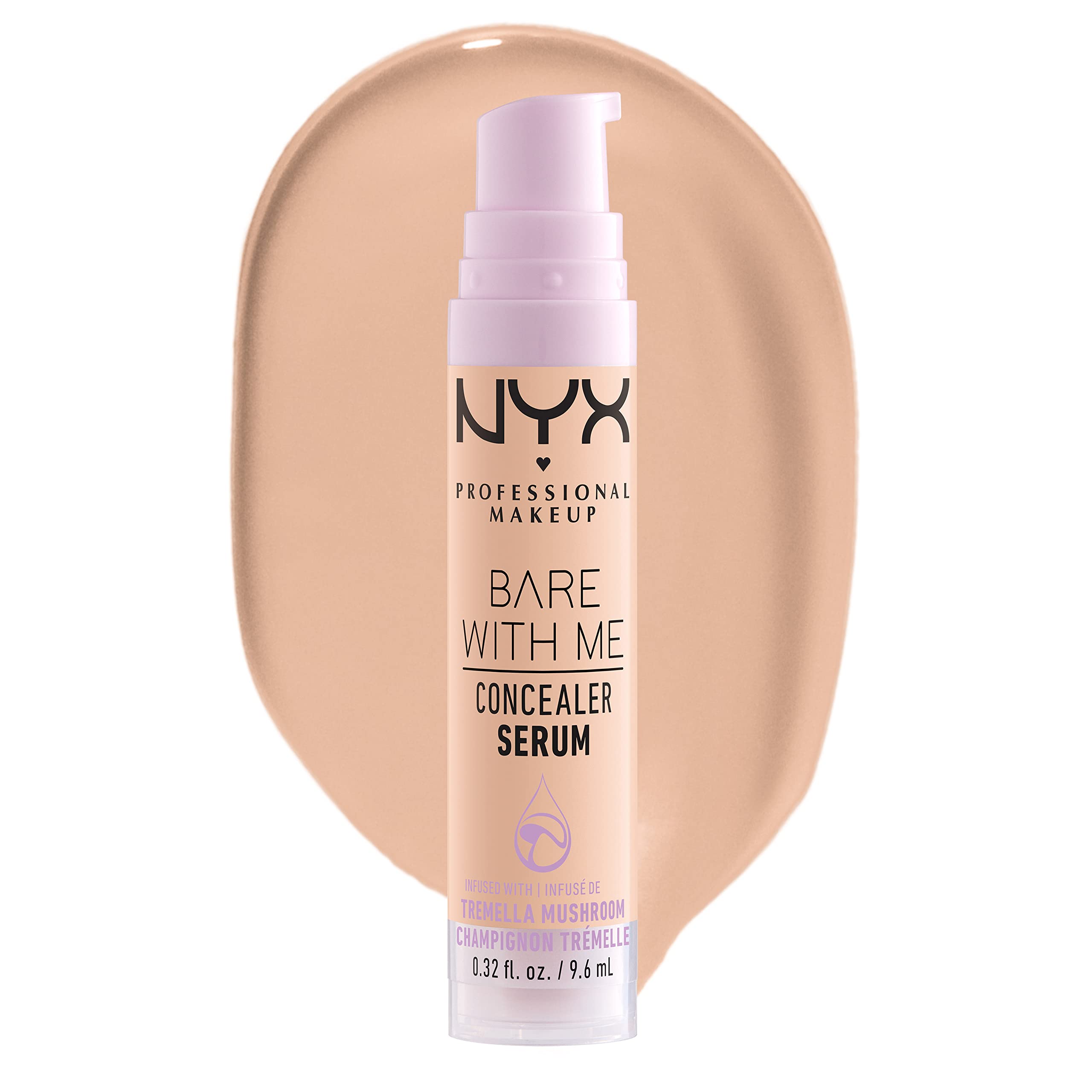 NYX Bare With Me Concealer Serum Vanilla pump applicator delivering hydrating coverage