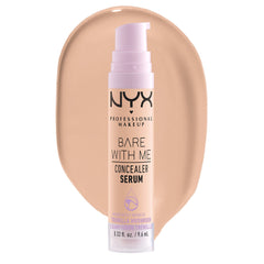 NYX Bare With Me Concealer Serum Vanilla pump applicator delivering hydrating coverage