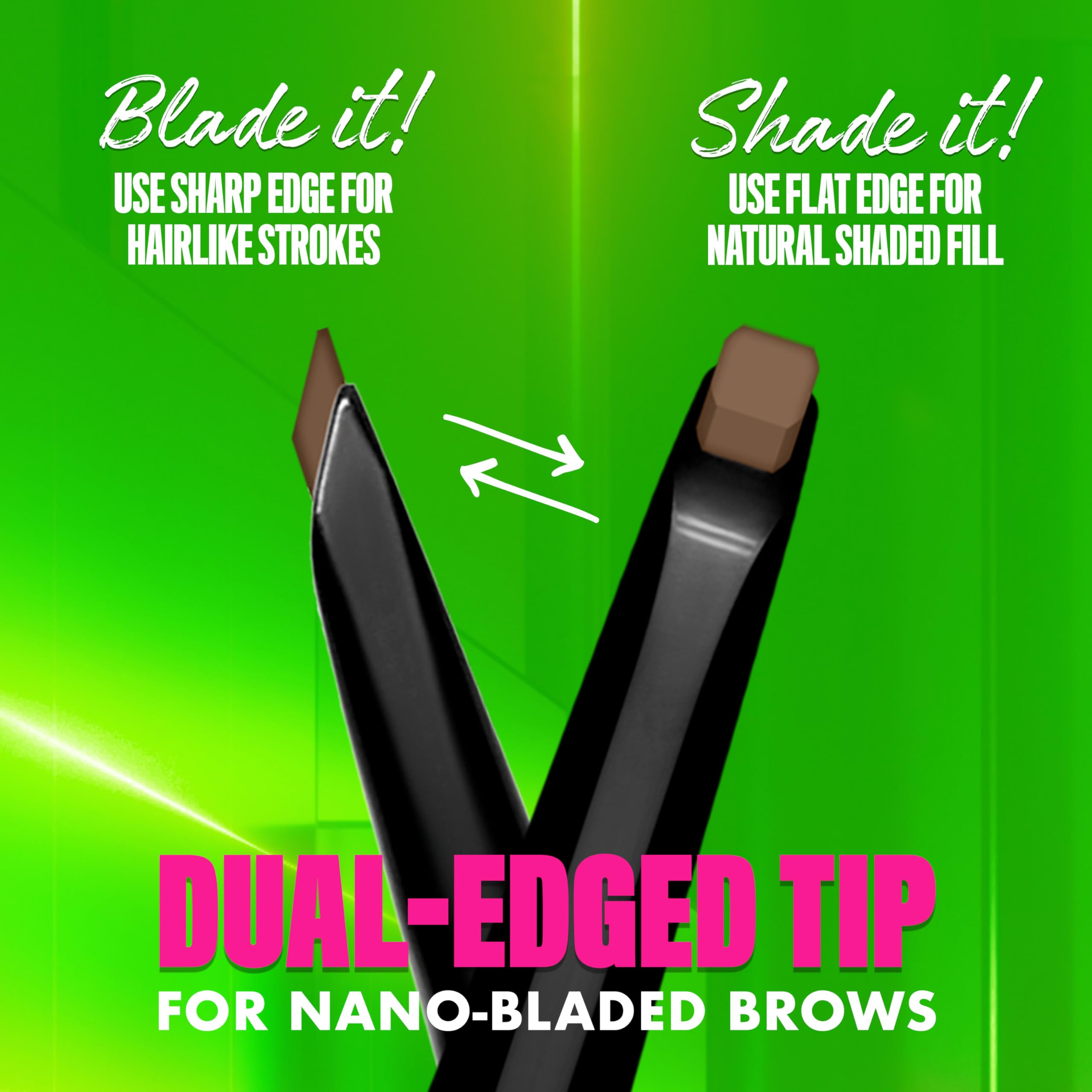 NYX Blade & Shade Brow Pencil creates hairlike strokes for natural brows