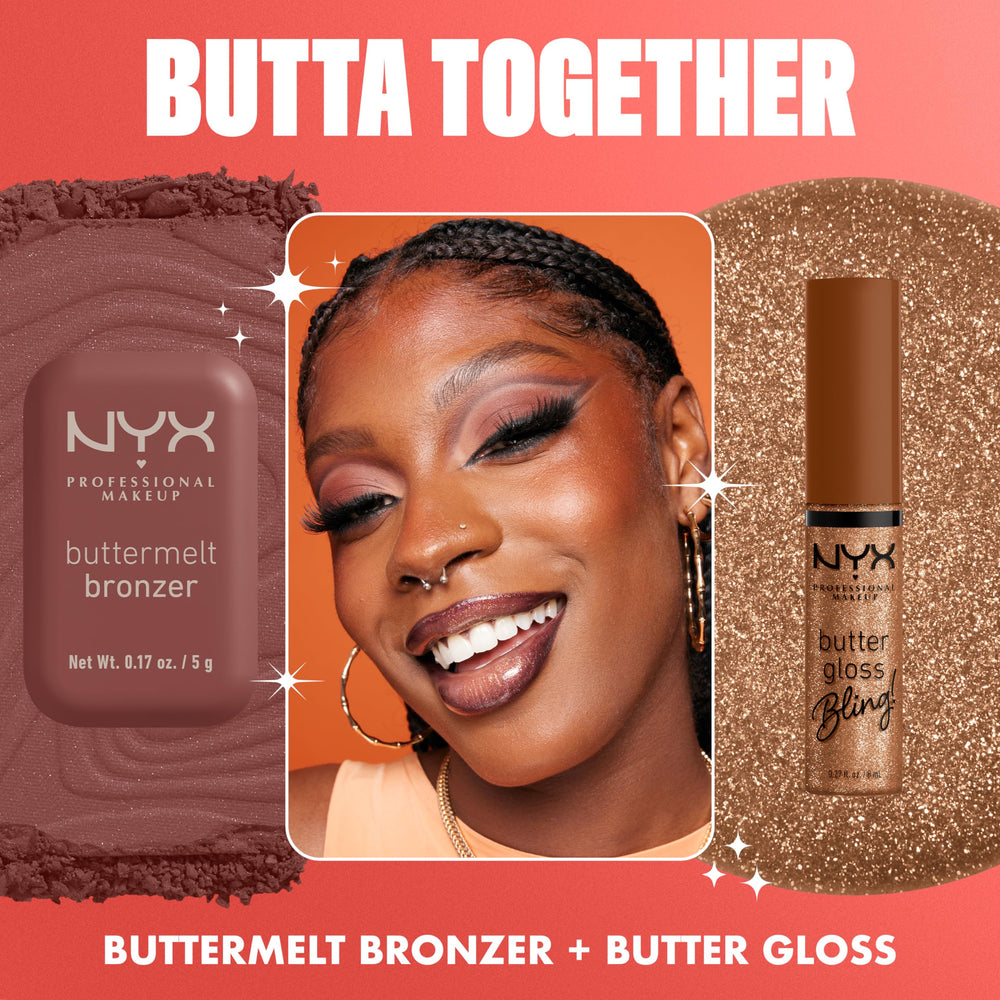 NYX PROFESSIONAL MAKEUP Butter Gloss Bling packaging shot with cruelty-free badge