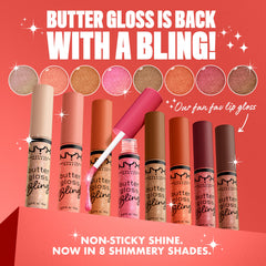 NYX PROFESSIONAL MAKEUP Butter Gloss Bling swatches show vibrant shade options