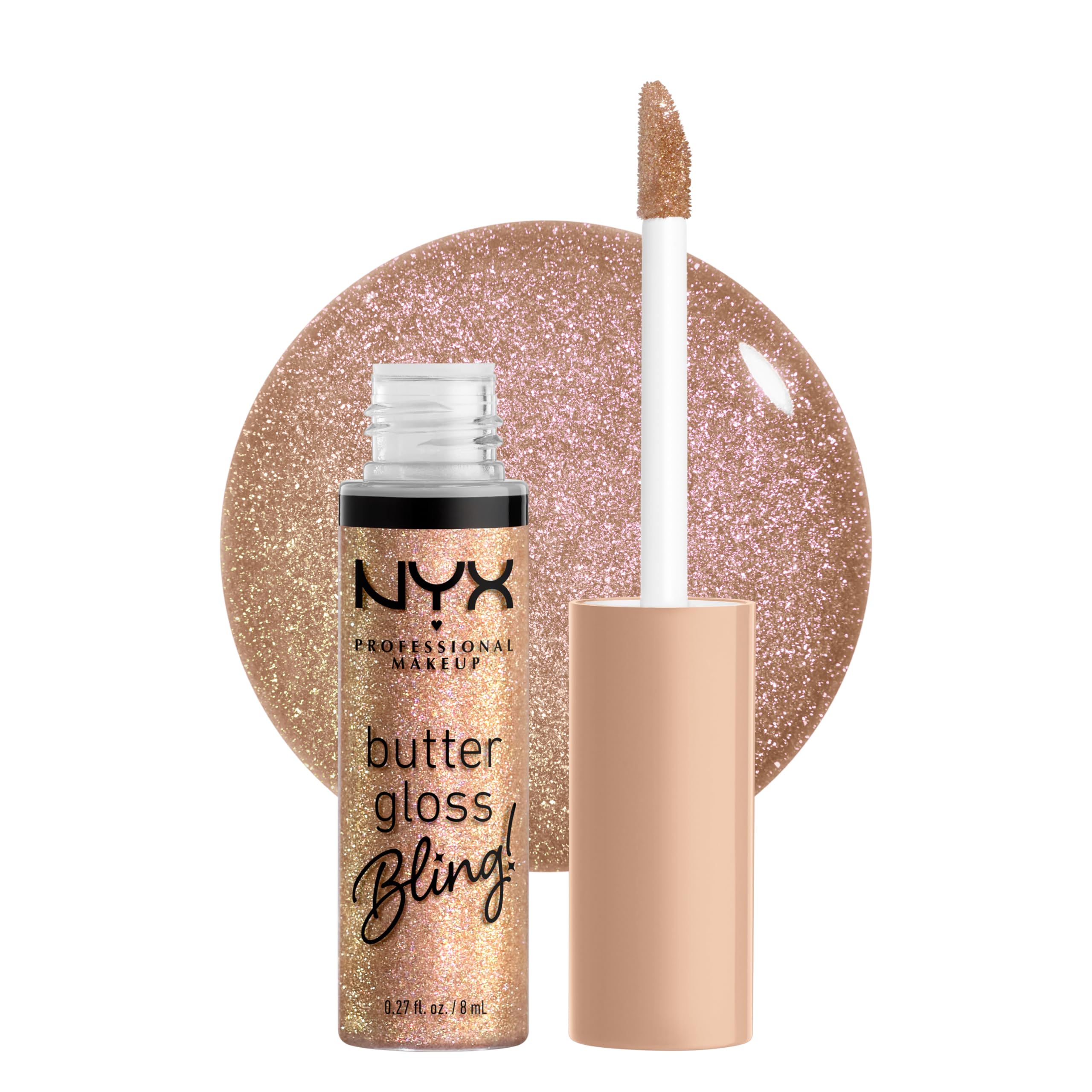 NYX PROFESSIONAL MAKEUP Butter Gloss Bling tube application delivers creamy non-sticky shine