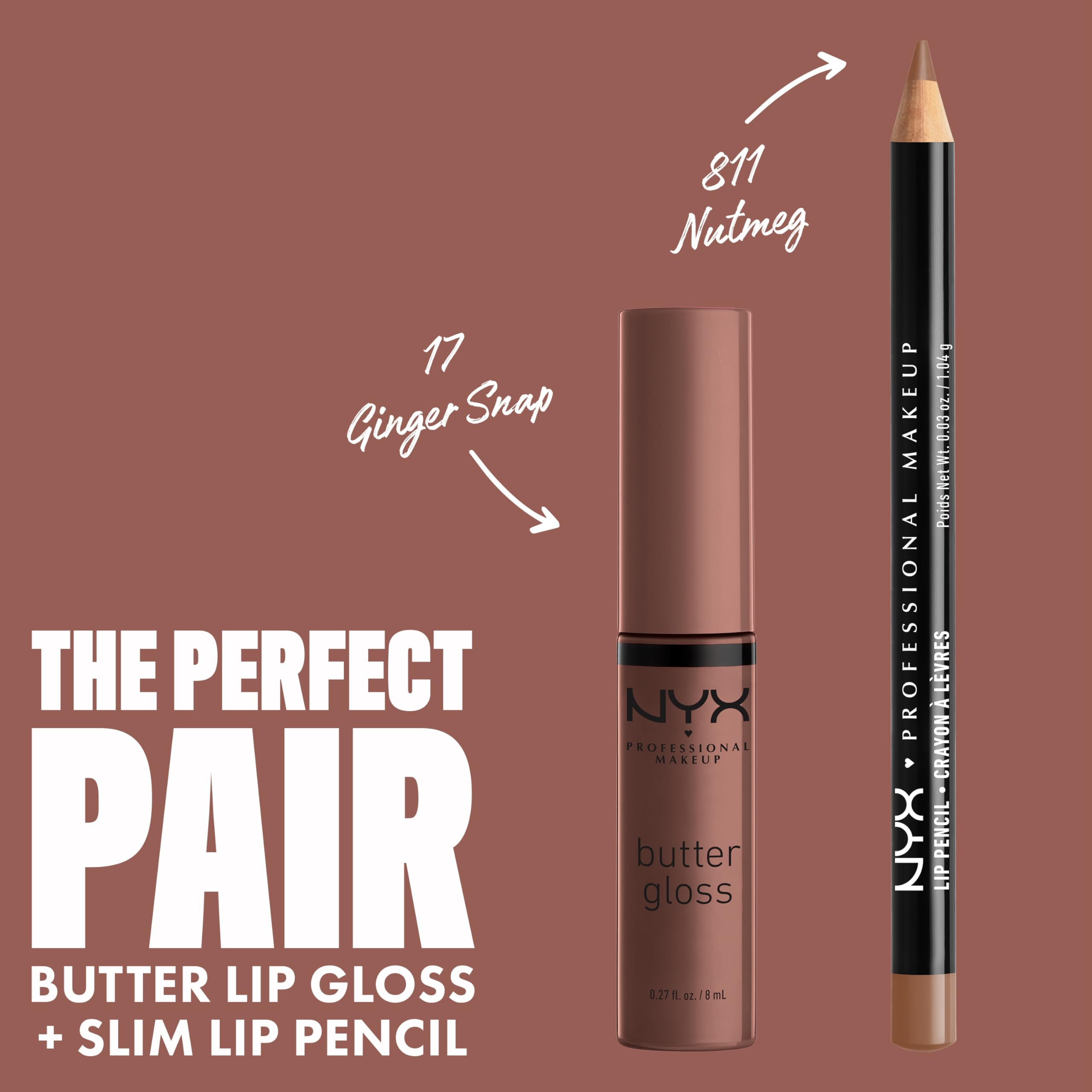 NYX Butter Gloss Ginger Snap tube packaging demonstrates travel-friendly design for on-the-go touch-ups.