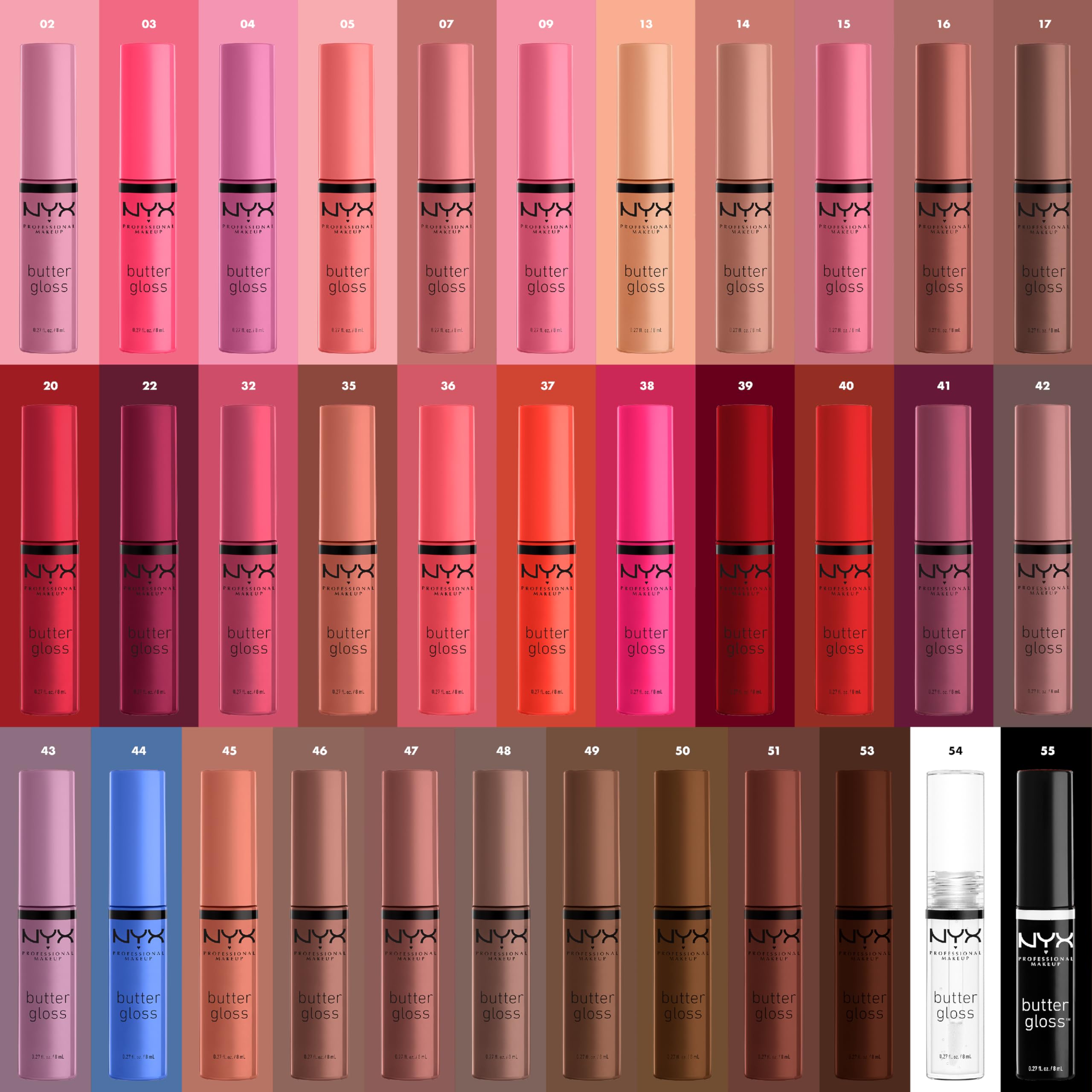 NYX Butter Gloss Praline packaging close-up signals premium, cruelty-free lip gloss.
