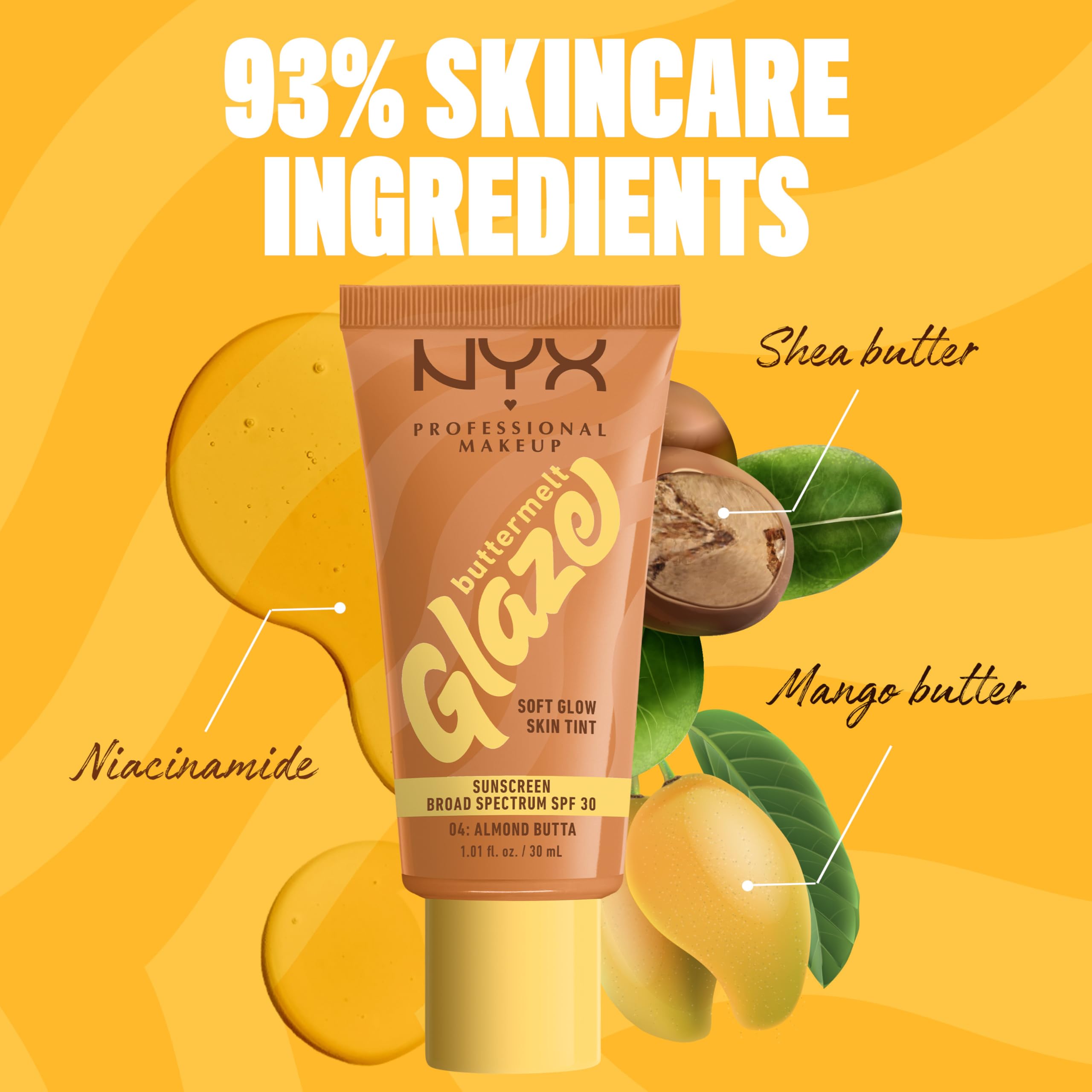 NYX Professional Makeup Buttermelt Glaze 12-hour wear supports all-day glow.