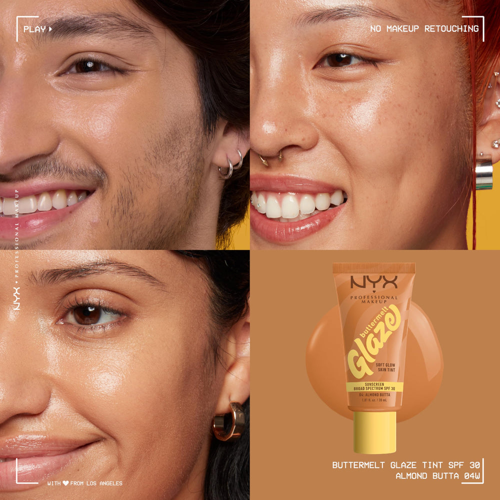 NYX Professional Makeup Buttermelt Glaze SPF 30 protection ensures daily sun defense.
