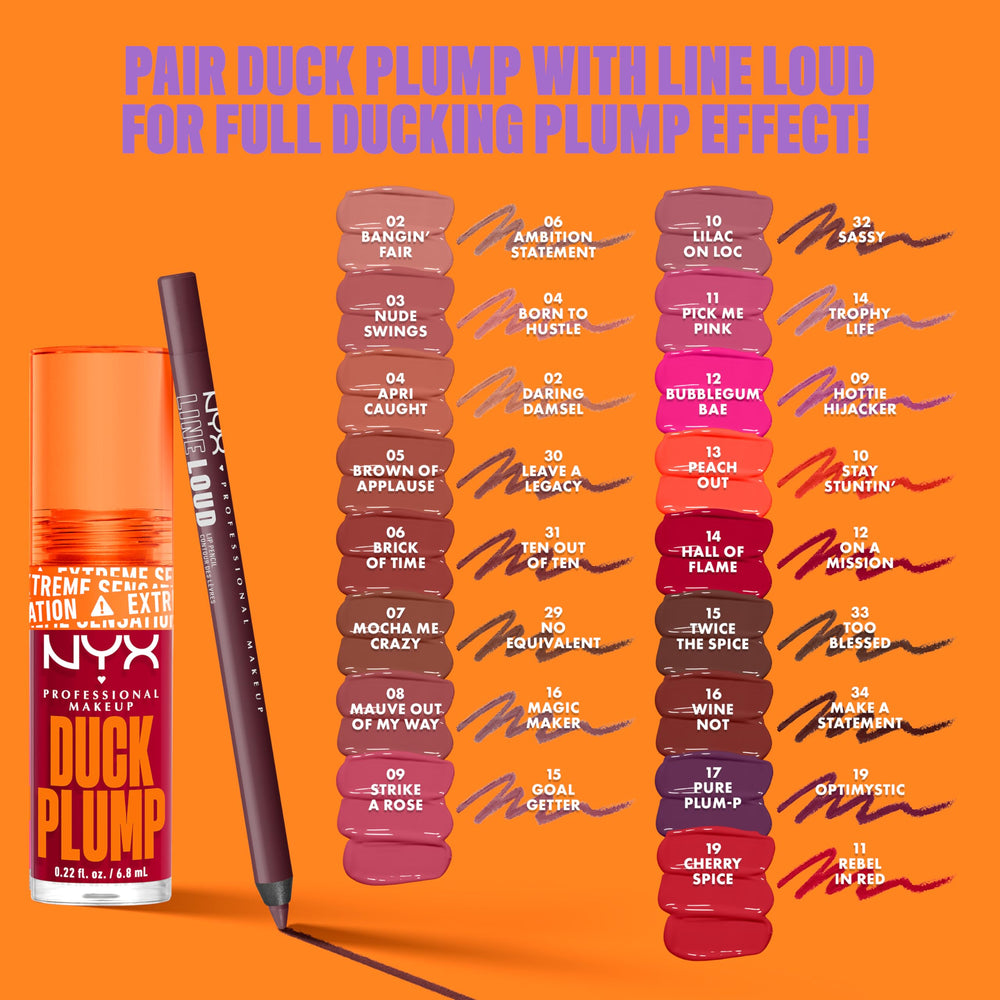 NYX Duck Plump cruelty-free logo emphasizes animal-friendly cosmetic branding