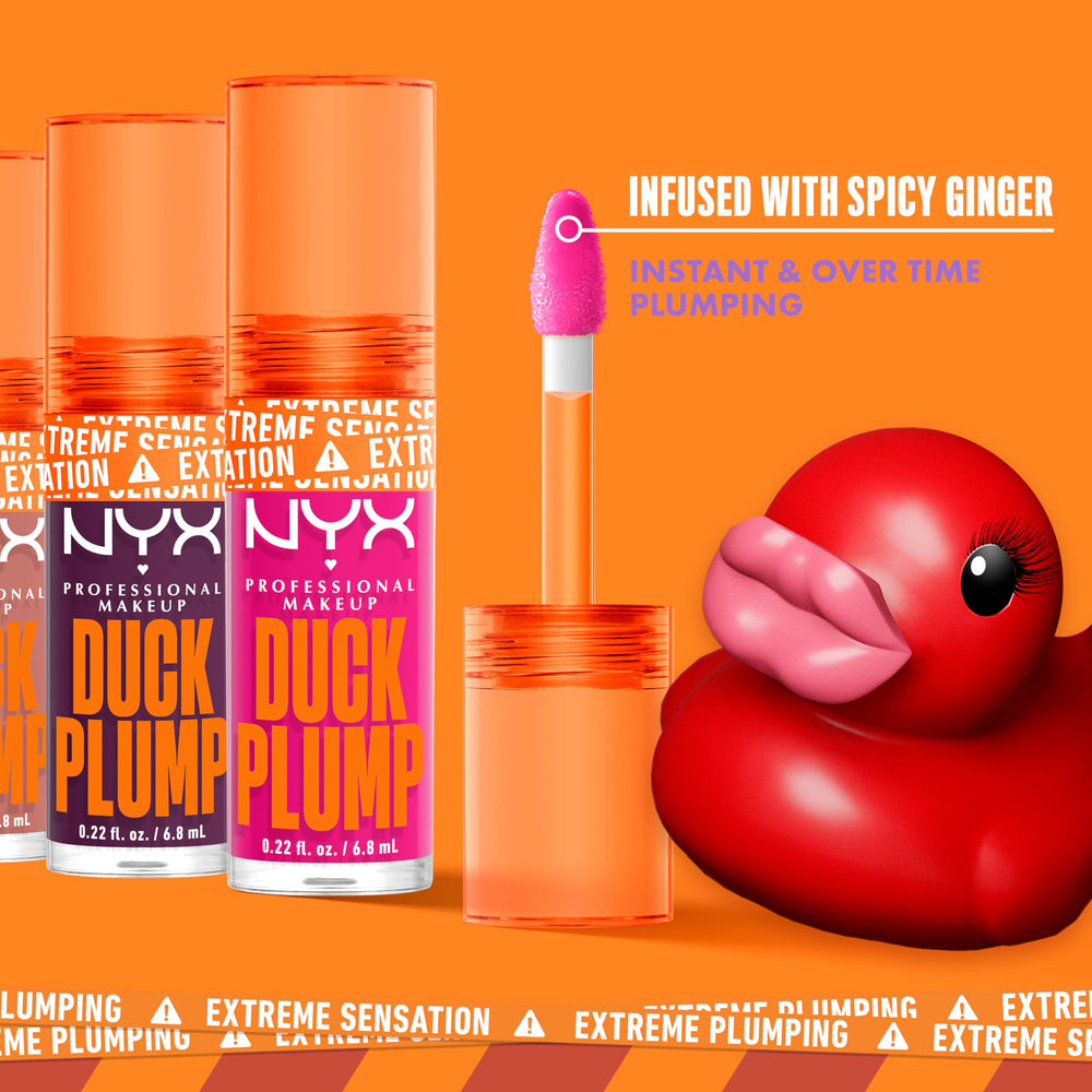 NYX Duck Plump gloss 18-shade range display for versatile looks