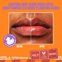 NYX Duck Plump gloss application wand demonstrates precise, quick color payoff.