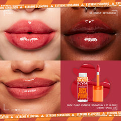 NYX Duck Plump gloss ginger infusion promises lasting plump sensation.