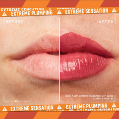 NYX Duck Plump Gloss Strike A Rose swatch reveals bold pigment and ginger plump
