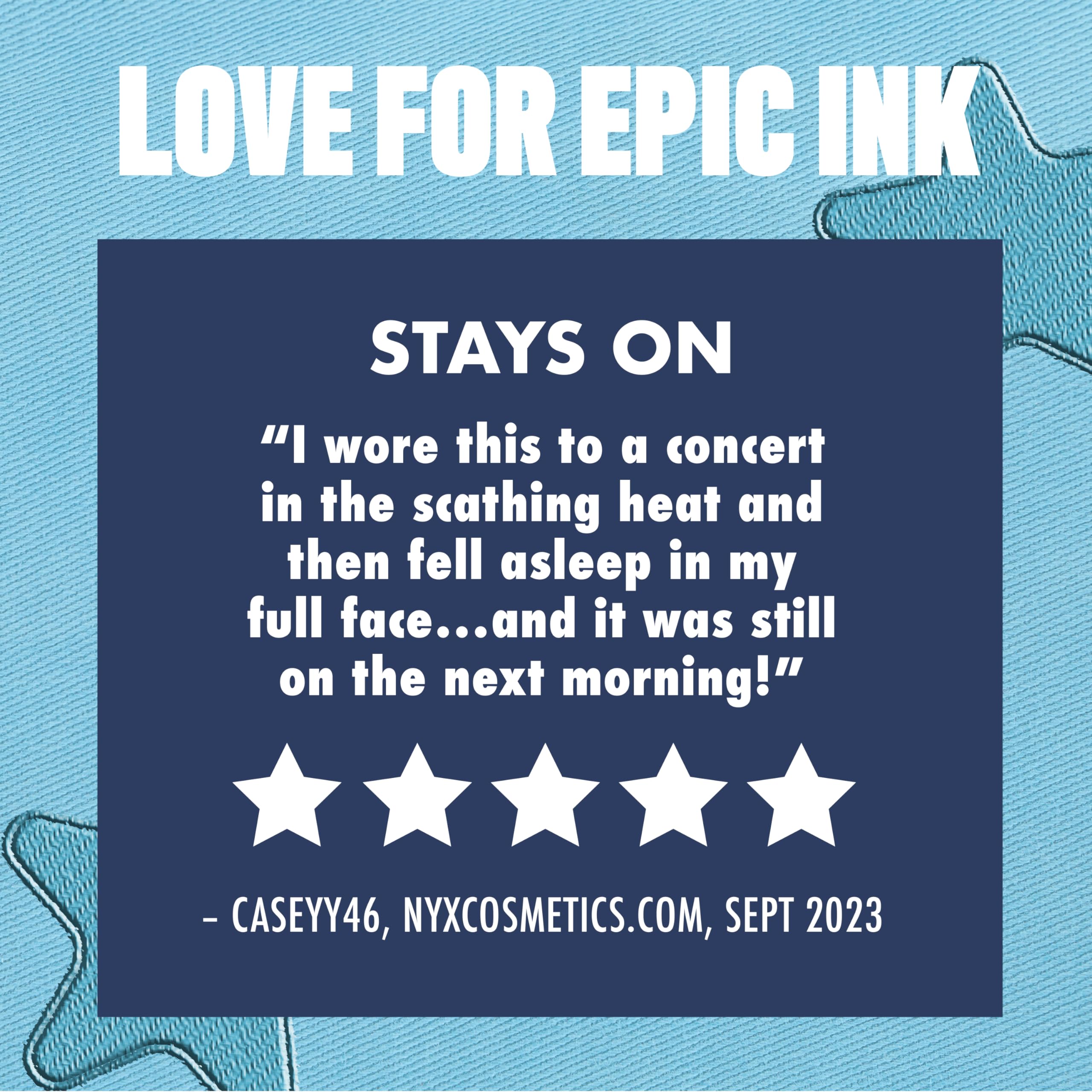 NYX Epic Ink Liner long-wear performance on eyelid.