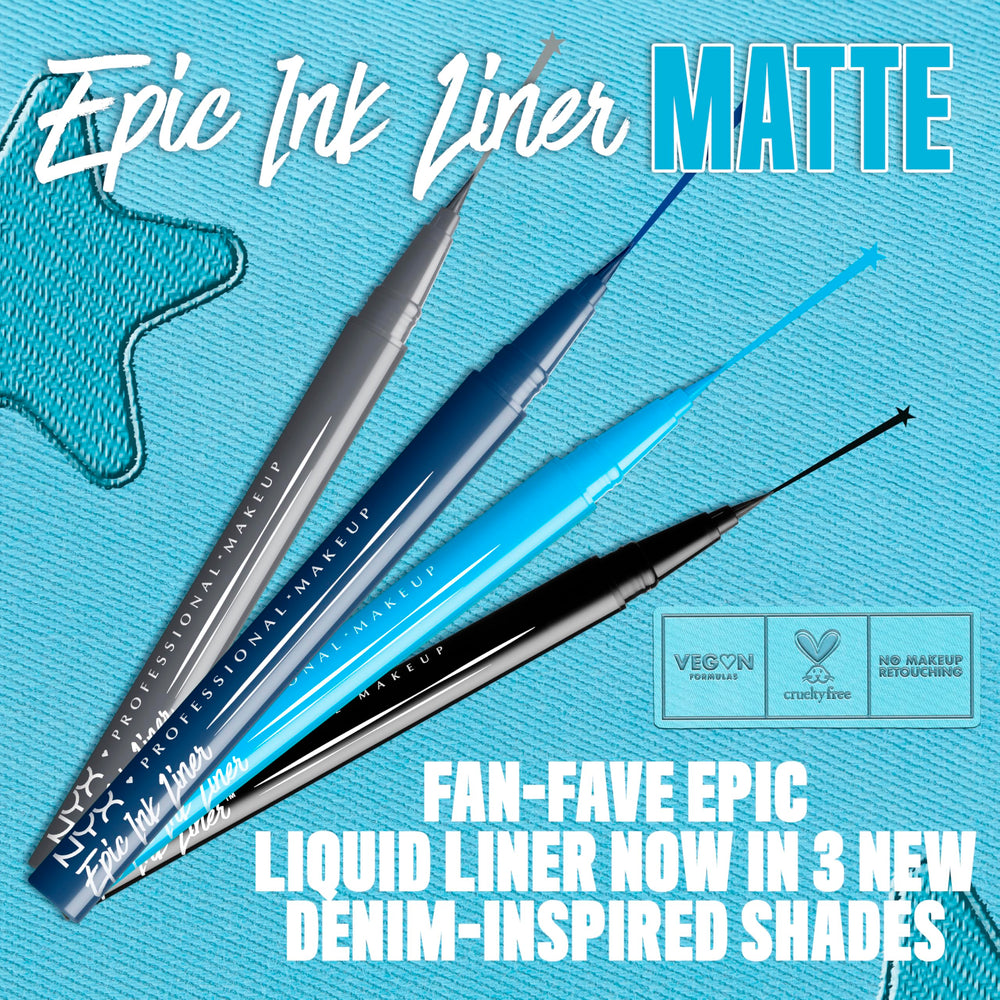 NYX Epic Ink Liner applying precise line control on eyelid.