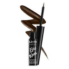 NYX Epic Wear Liquid Liner Brown with fine brush tip for precise, long-lasting lines.
